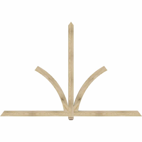 Ekena Millwork Redmond Rough Sawn Timber Gable Bracket, Douglas Fir, 108"W x 72"H x 4"D x 4"F, 16/12 Pitch GBW108X72X0404RED00RDF - main